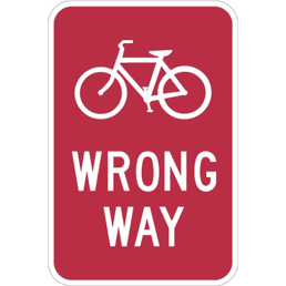 Bicycle Wrong Way Sign