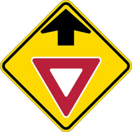 Yield ahead sign