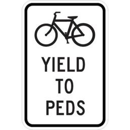 Yield to peds sign