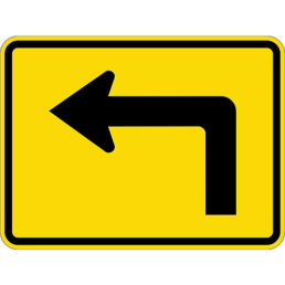 Advance turn arrow left sign