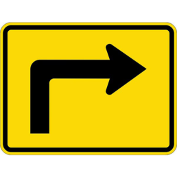 Advance turn right arrow sign