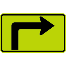 Advance turn right arrow sign