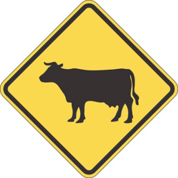 Cattle crossing symbol sign