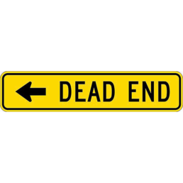 Dead end left arrow sign