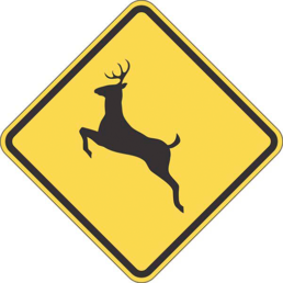 Deer crossing symbol sign