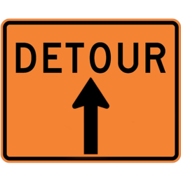 Detour up arrow sign