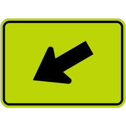 Diagonal downward left arrow sign