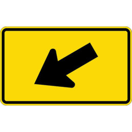 Downward diagonal left arrow sign