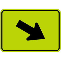 Diagonal downward right arrow sign