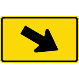 Downward diagonal right arrow sign