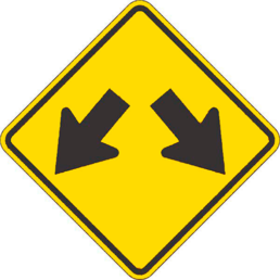 Double arrow obstruction sign