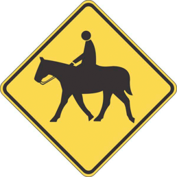 Equestrian crossing symbol sign