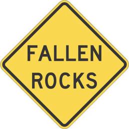 Fallen rocks sign