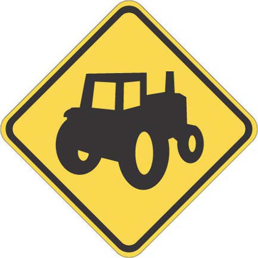 Farm vehicle with cab symbol sign