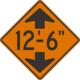 Low clearance with feet symbol sign