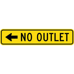 No outlet left arrow sign