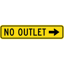 No outlet right arrow sign