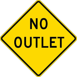 No outlet sign