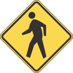 Pedestrian crossing symbol sign