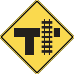 Railroad crossing right sign