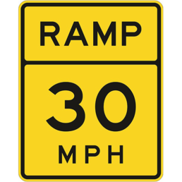 Ramp miles per hour sign