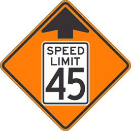 REDUCED SPEED AHEAD symbol sign