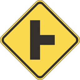 Side road symbol sign