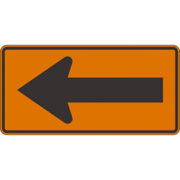 Single arrow symbol orange sign