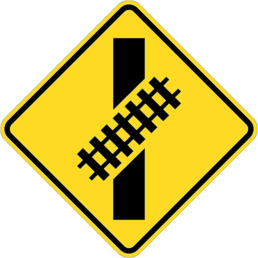 Skewed crossing symbol right sign