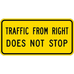 Traffic from right does not stop sign