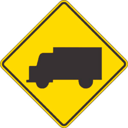 Truck crossing sign