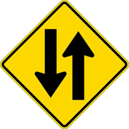 Two way traffic symbol sign