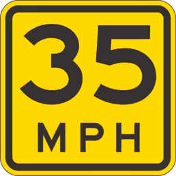 Advisory Speed miles per hour sign