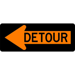 Detour left sign