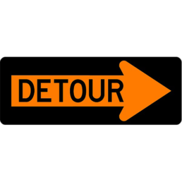 Detour right sign