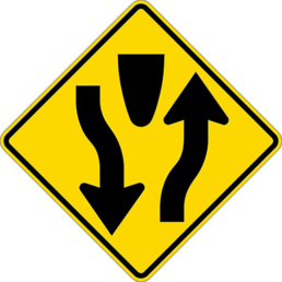 Divided Highway Symbol Sign