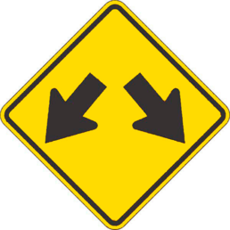 Double arrow obstruction symbol sign