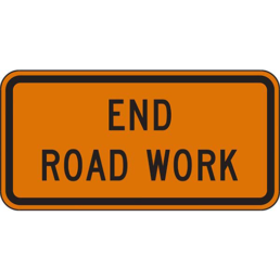 End road work sign