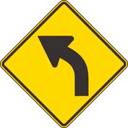 Left curve symbol sign