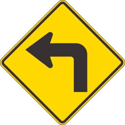 Left turn symbol sign