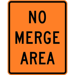 No merge area sign