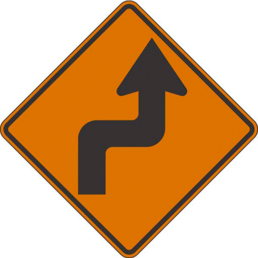 Right reverse turn symbol