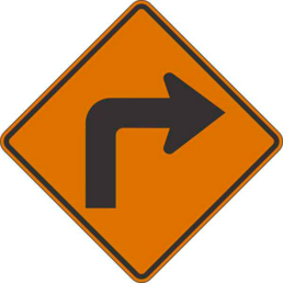 Right turn symbol sign