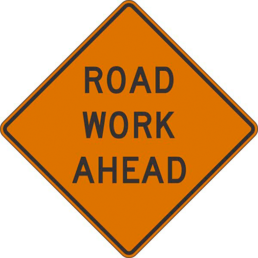 Road work ft miles ahead sign