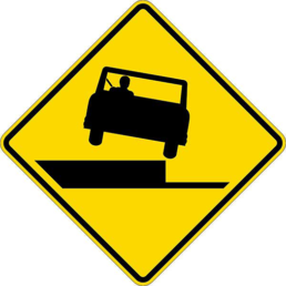 Shoulder drop off symbol sign