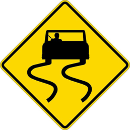 Slippery when wet sign