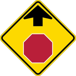 Stop ahead symbol sign