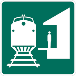 Train station symbol sign