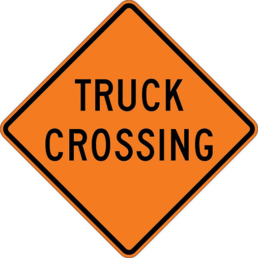 Truck crossing sign