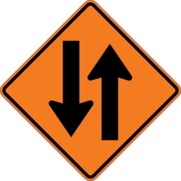 Two way traffic symbol sign